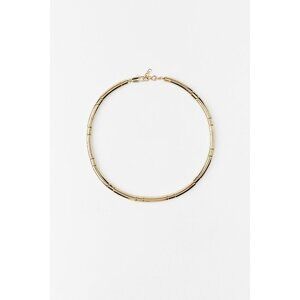 Gold Tone Tube Metal Choker Necklace By Zara